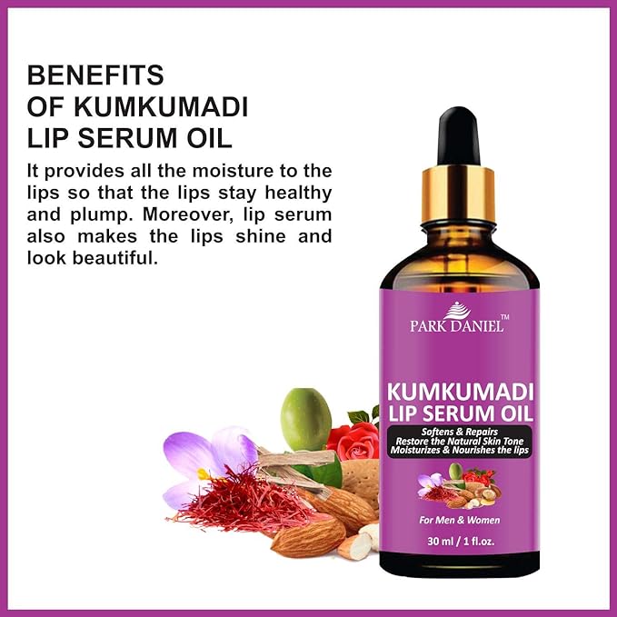 Park Daniel Kumkumadi Lip Serum Oil & Strawberry Lip Scrub Combo Pack Of 2