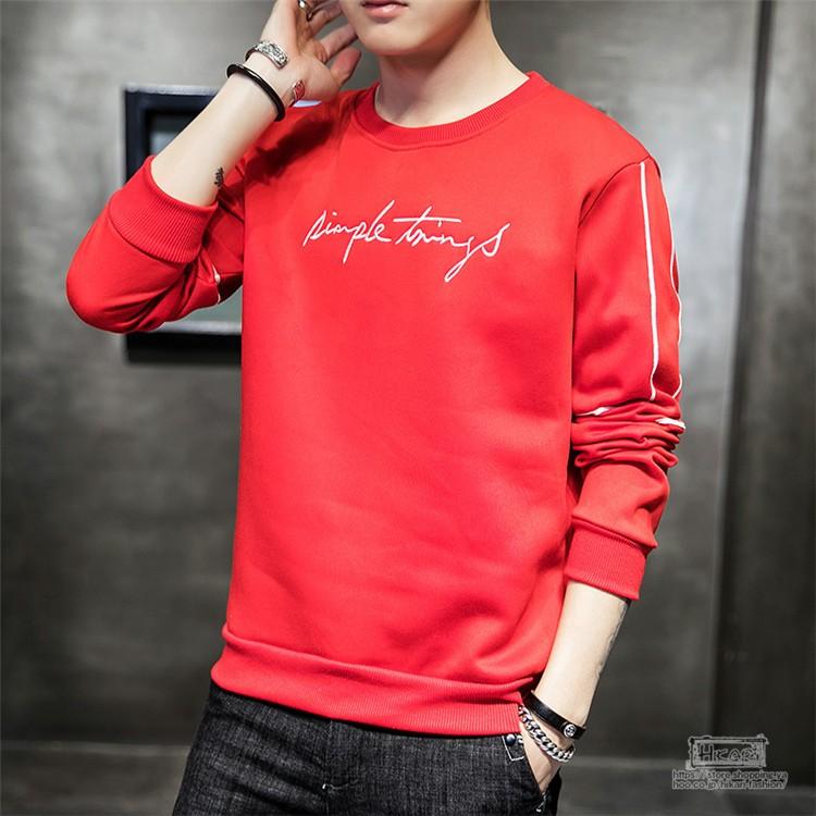 Men's Typography Round Neck Pure Cotton Red T-Shirt
