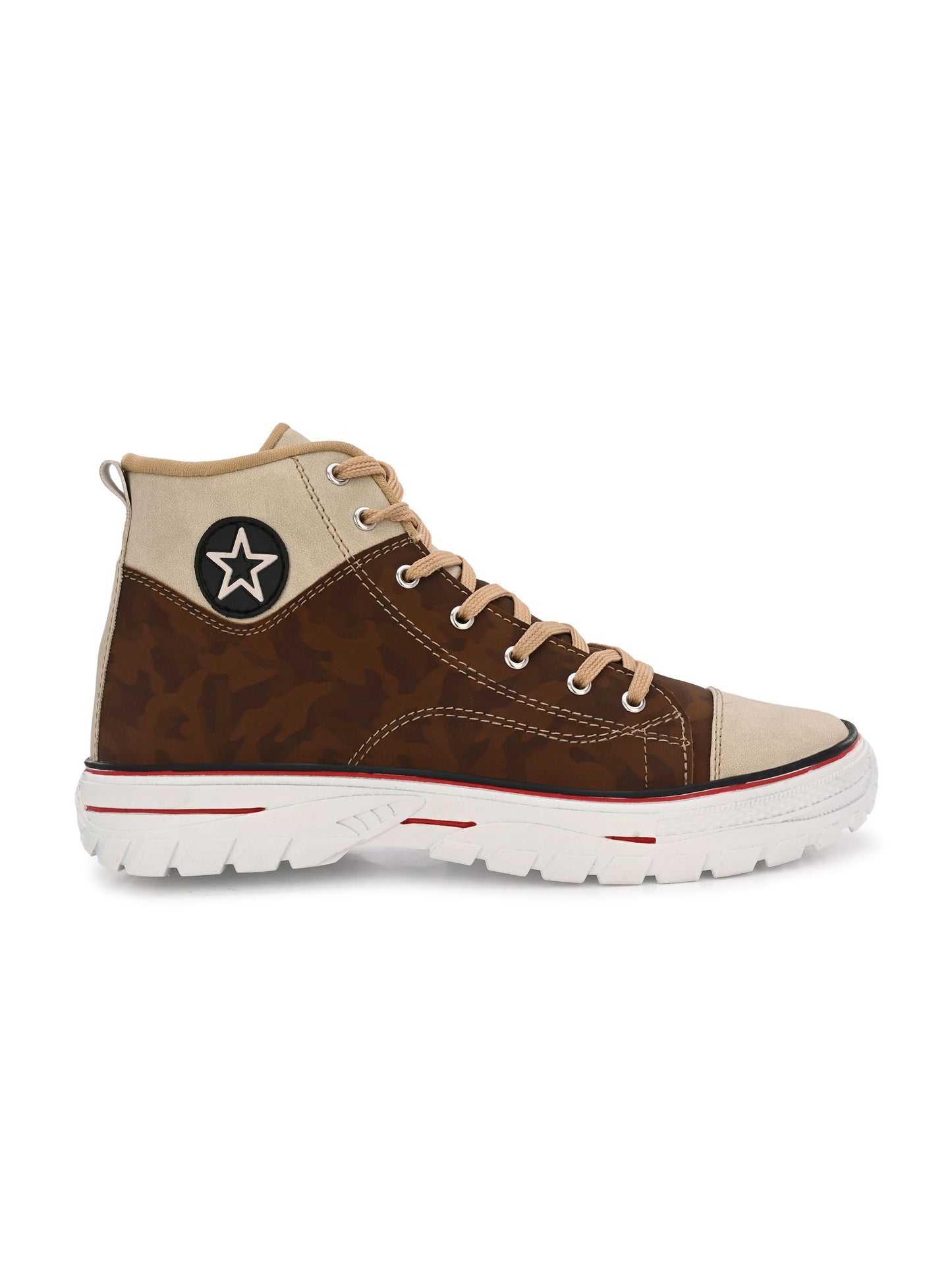 Bucik Men Brown Synthetic Leather Lace-Up
 Boots