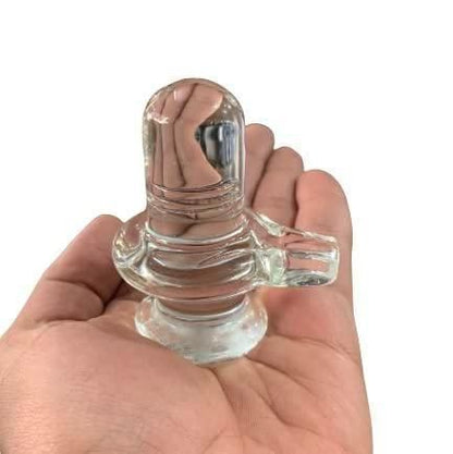 Sphatik Shivling/Big Size for Home Pooja Decorative Showpiece - 4 inch, 20gm (Crystal, White)