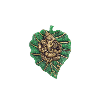 eCraftIndia Lord Ganesha on Green Leaf