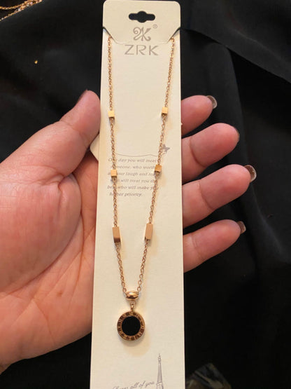 Rose Gold High Quality Gold Plated Stainless Steel Round Necklace