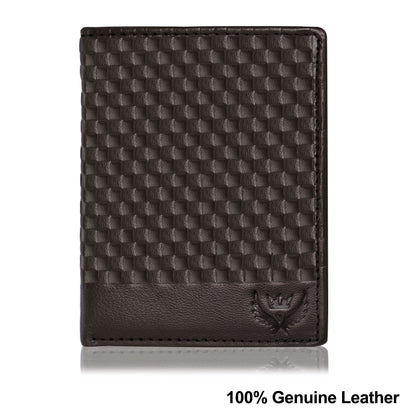 Lorenz Dark Brown Textured Genuine Leather RFID Blocking Large Capacity Unisex Wallet