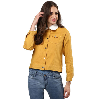 Campus Sutra Women Solid Stylish Casual Denim Jacket