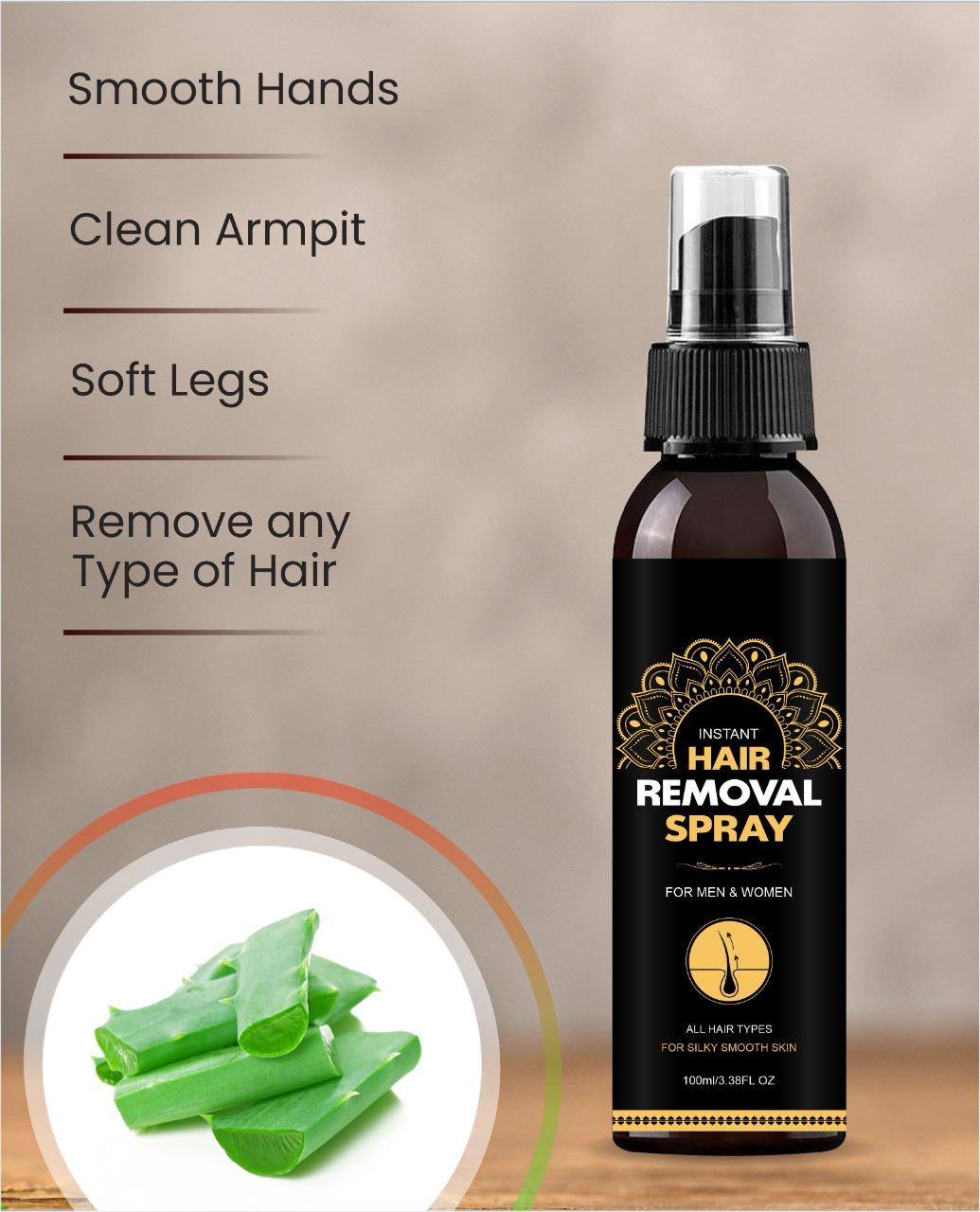 Ayurjeet Hair Removal Spray for Men and Women 100 ml - Painless Removal of Unwanted Body Hair - Smooth Hands - Soft Legs - Clean Armpit Spray��(100 ml)