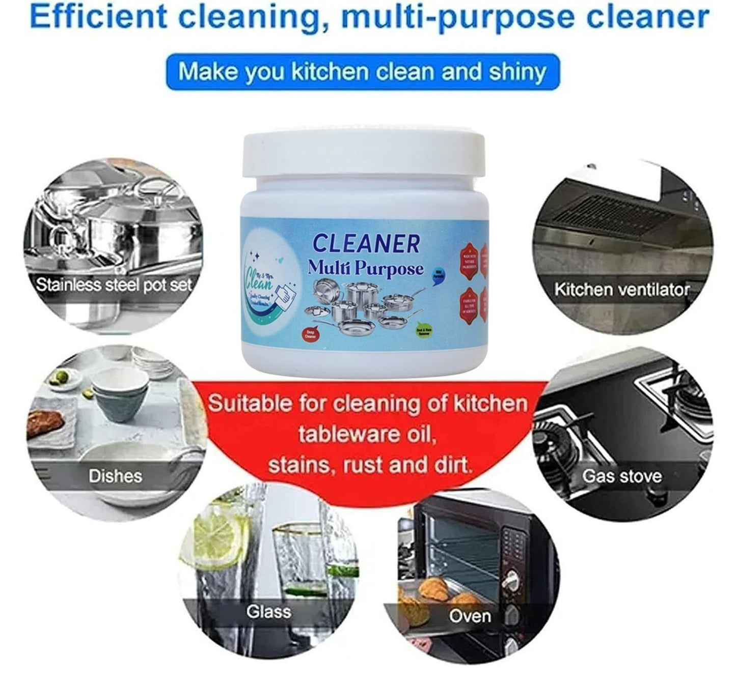 Multipurpose Cleaner Soak To Clean Greasy Dirt (Pack of 2)